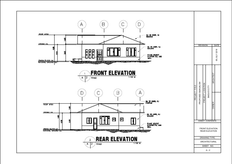 Bungalow Elevation Plan Example | PDF
