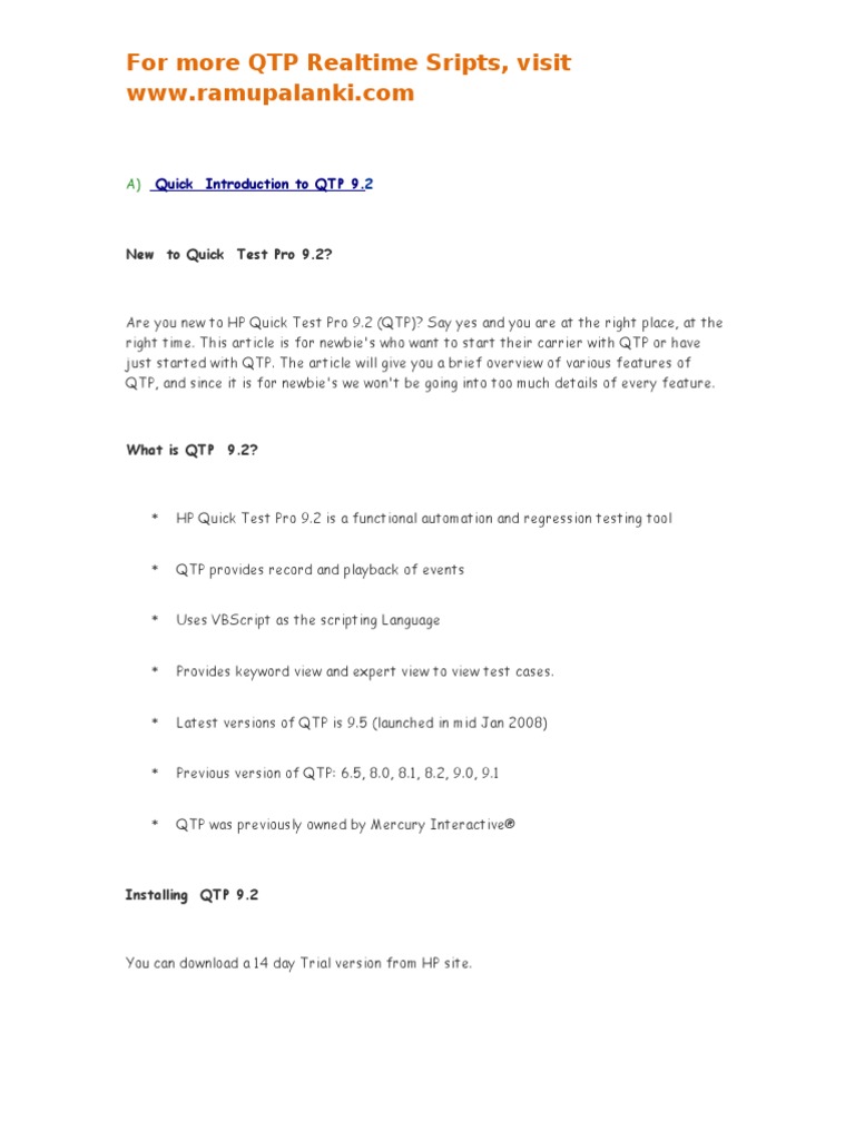 QTP Flicks | PDF | Parameter (Computer Programming) | Scripting Language