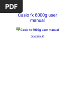 Casio FX 8000g User Manual