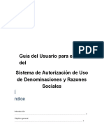 Guia Del Usuario para El Uso Del Sistema de Autorizacion de Uso de Denominaciones y Razones Sociales PDF