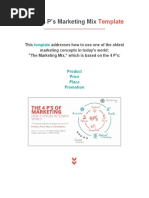 4 P's Marketing Mix Template