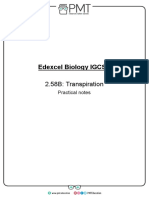 Edexcel Biology IGCSE: 2.58B: Transpiration