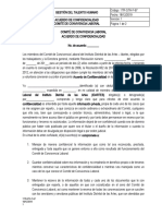 Formato Acuerdo de Confidencialidad Comité de Convivencia Laboral