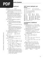 Prime Time Practice Answers: Investigation 1 Additional Practice Skill: Factors, Multiples, and Primes