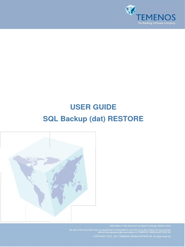 User Guide SQL Backup (Dat) RESTORE | PDF