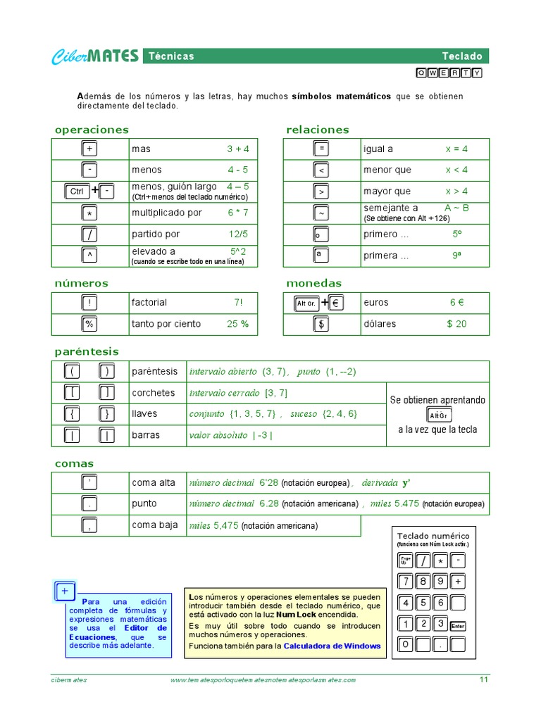 Teclado, Simbolos y Ecs en Word 044629 281210 1049 PDF | PDF ...