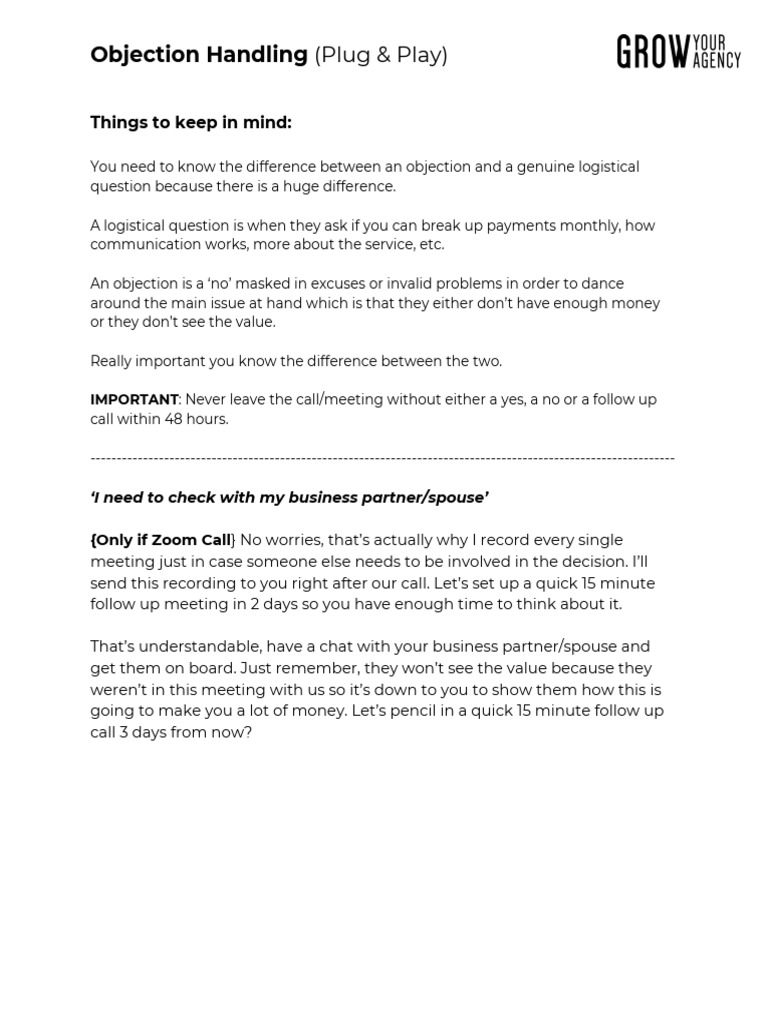 Price Objection Handling Strategies | PDF