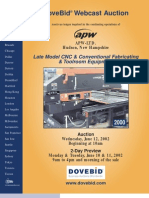Dovebid Webcast Auction: Late Model CNC & Conventional Fabricating & Toolroom Equipment