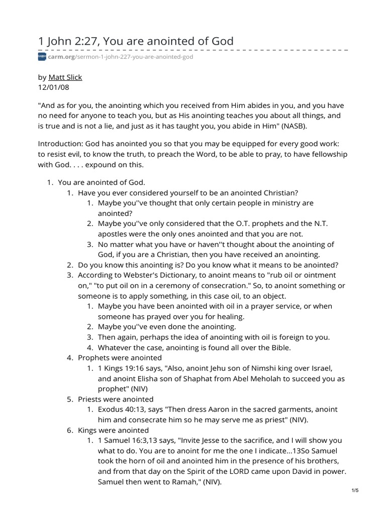 Understanding Your Anointing in Christ | PDF | John The Baptist ...