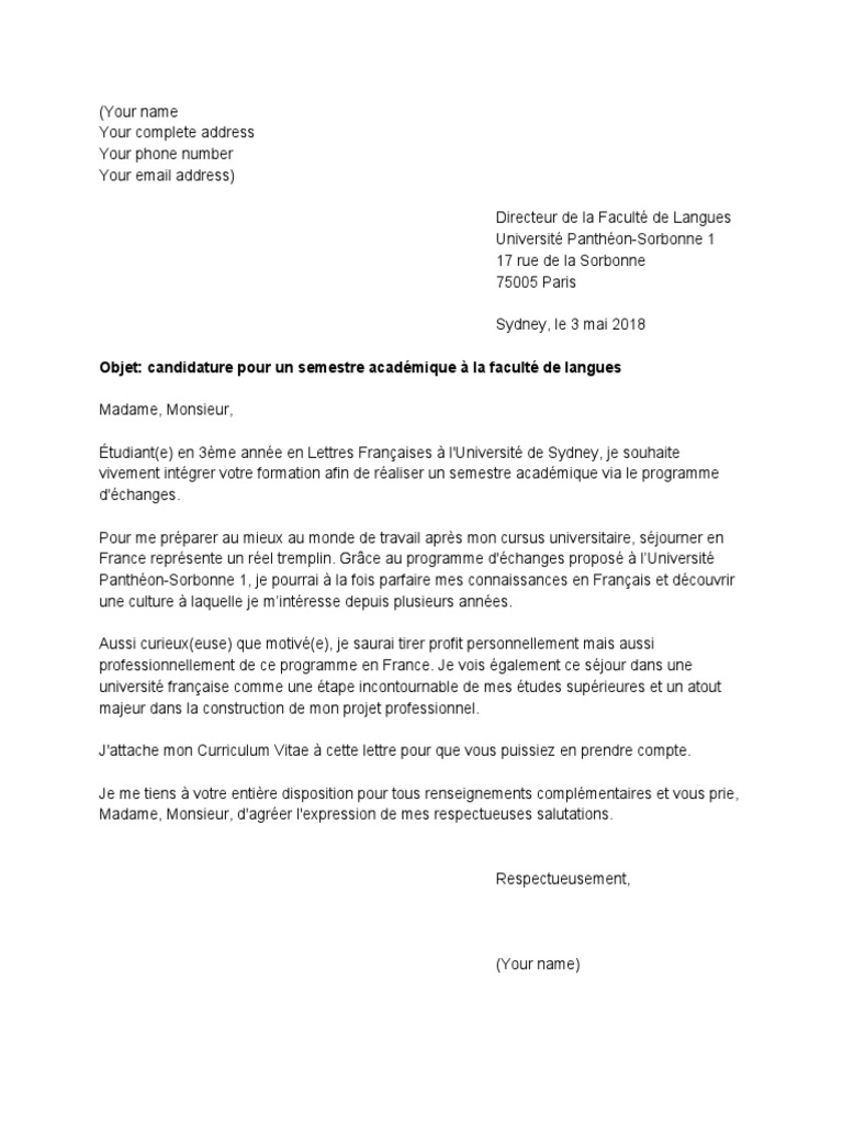 Formal Letter In French Pdf : La lettre formelle : normes et conseils ...