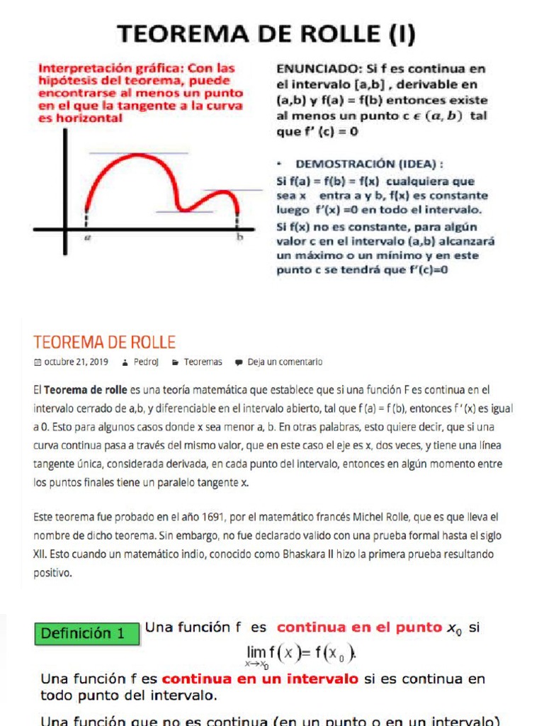 Teorema de Rolle | PDF