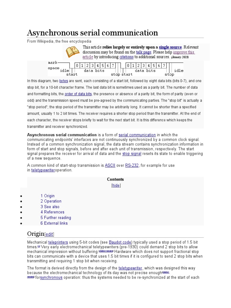 Asynchronous Serial Communication | PDF | Telecommunications ...