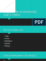 Role of Pa'S in Managing One'S Stress