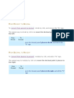 Conversions: ROM Ercent TO Ecimal