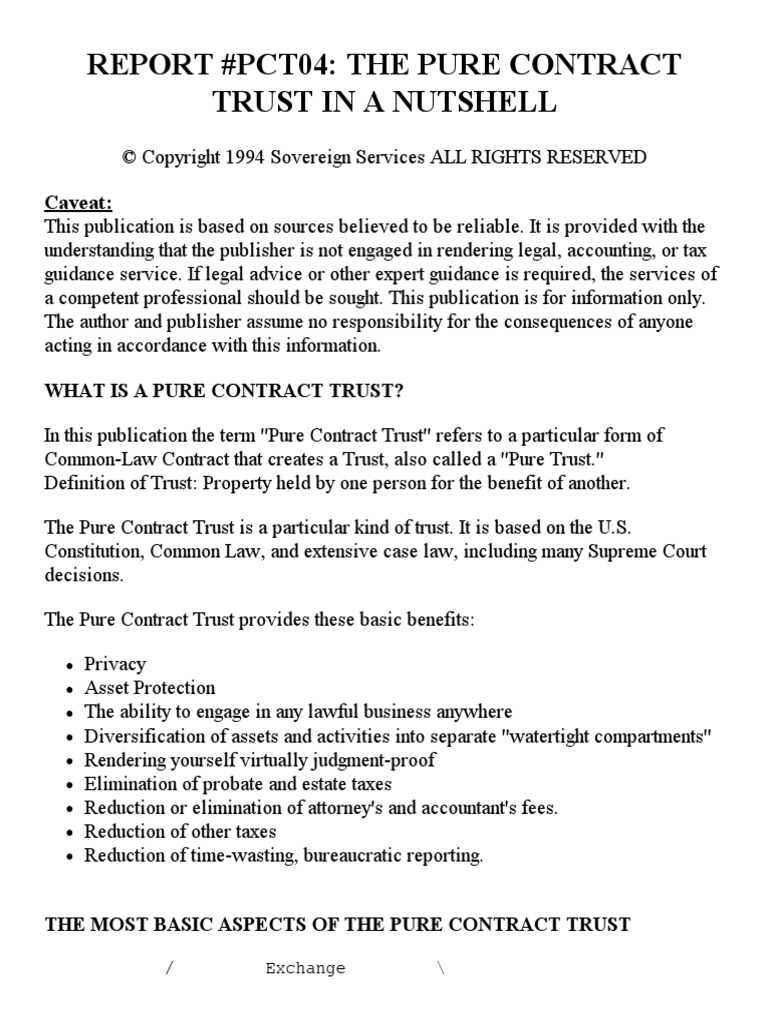 PCT04 - The Pure Contract Trust in A Nutshell | PDF | Trust Law ...