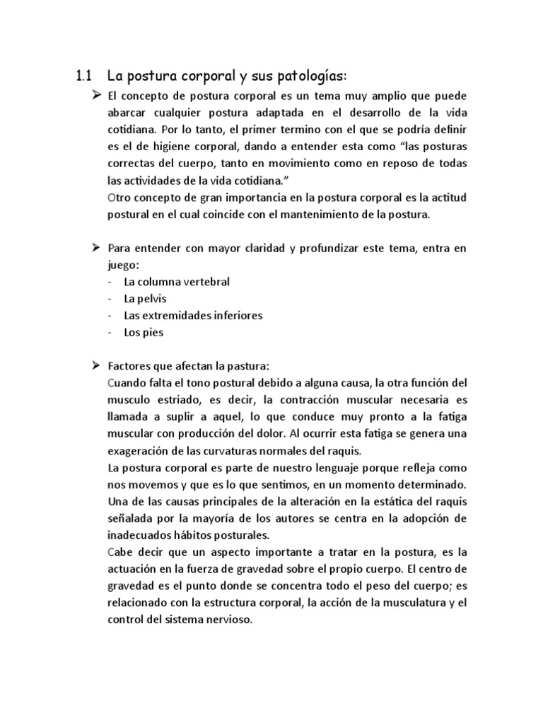 La Postura Corporal y Sus Patologías | PDF | Músculo | La columna vertebral
