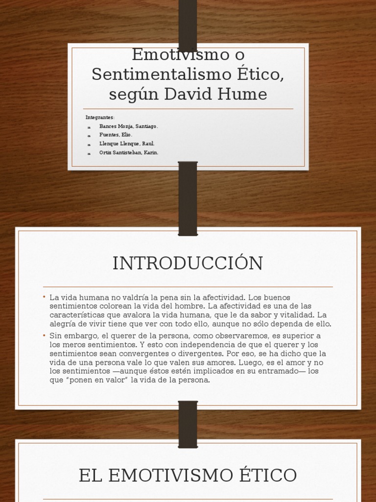 Emotivismo o Sentimentalismo Ético, Según David Hume | PDF | David Hume ...