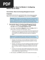 Demonstration Steps For Module 3: Configuring Mailbox Server Roles