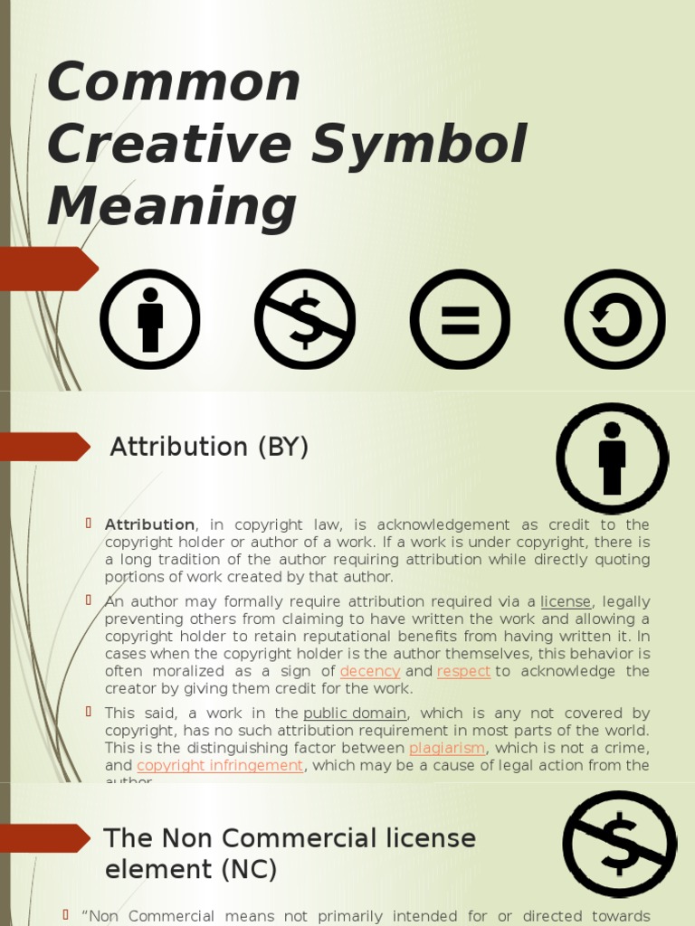 Creative Commons Symbols And Meanings – CBFTS