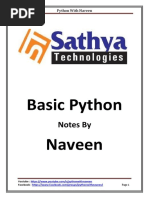 Basic Python Naveen: Notes by