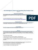 Microbiological Criteria and Sampling Plan Analysis Tool: About This Spreadsheet