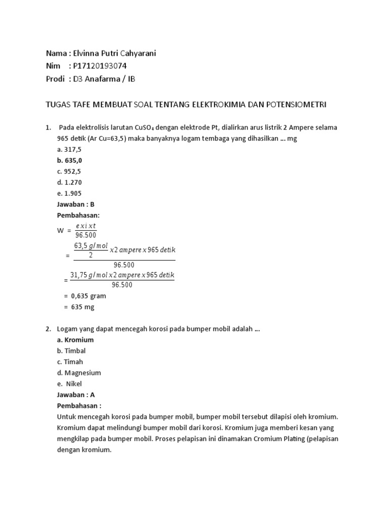 Tugas Soal - Elvinna P17120193074 Pdf