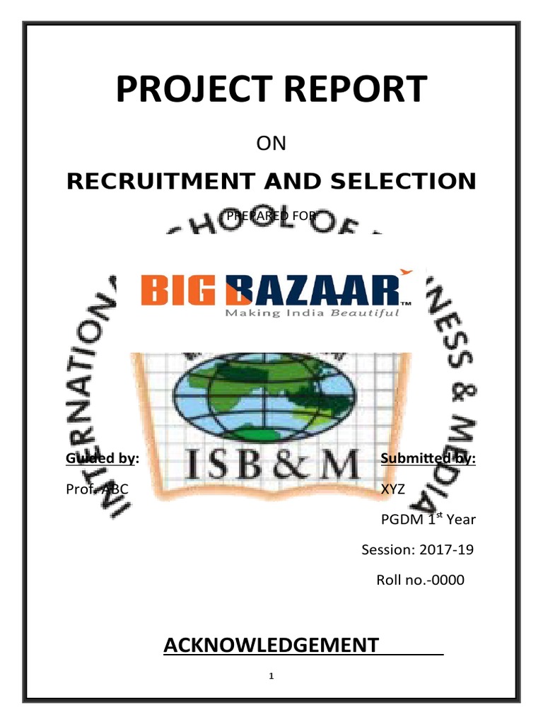 Project Report: Recruitment and Selection | PDF | Recruitment | Retail