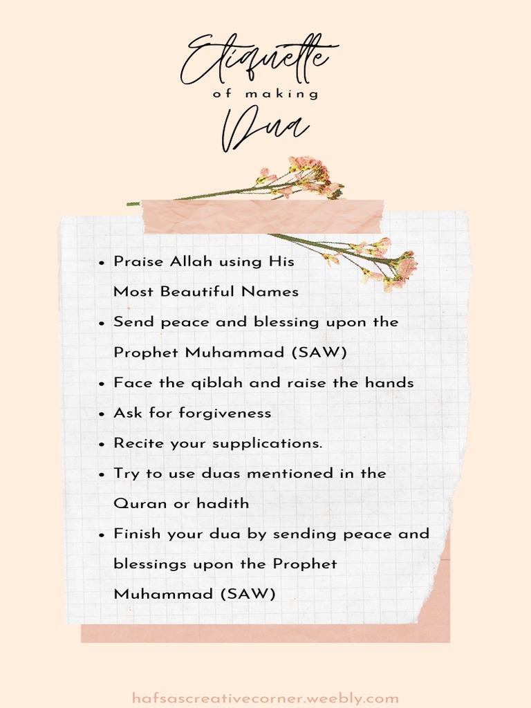 Etiquette of Making Dua in Islam | PDF