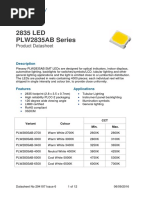 2835 LED PLW2835AB Series: Product Datasheet