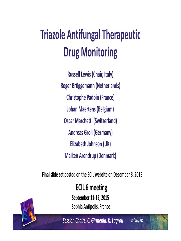 Triazole Antifungal Therapeutic Drug Monitoring ECIL 6 Meeting PDF