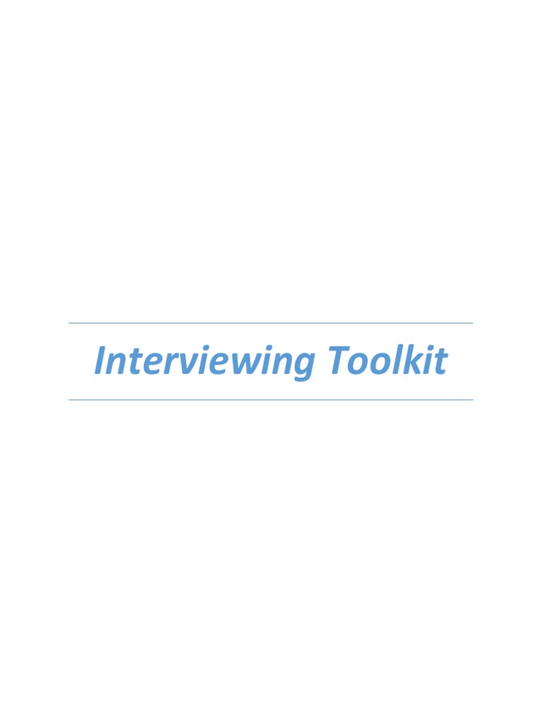 Comprehensive Interviewing Toolkit | PDF | Interview | Question