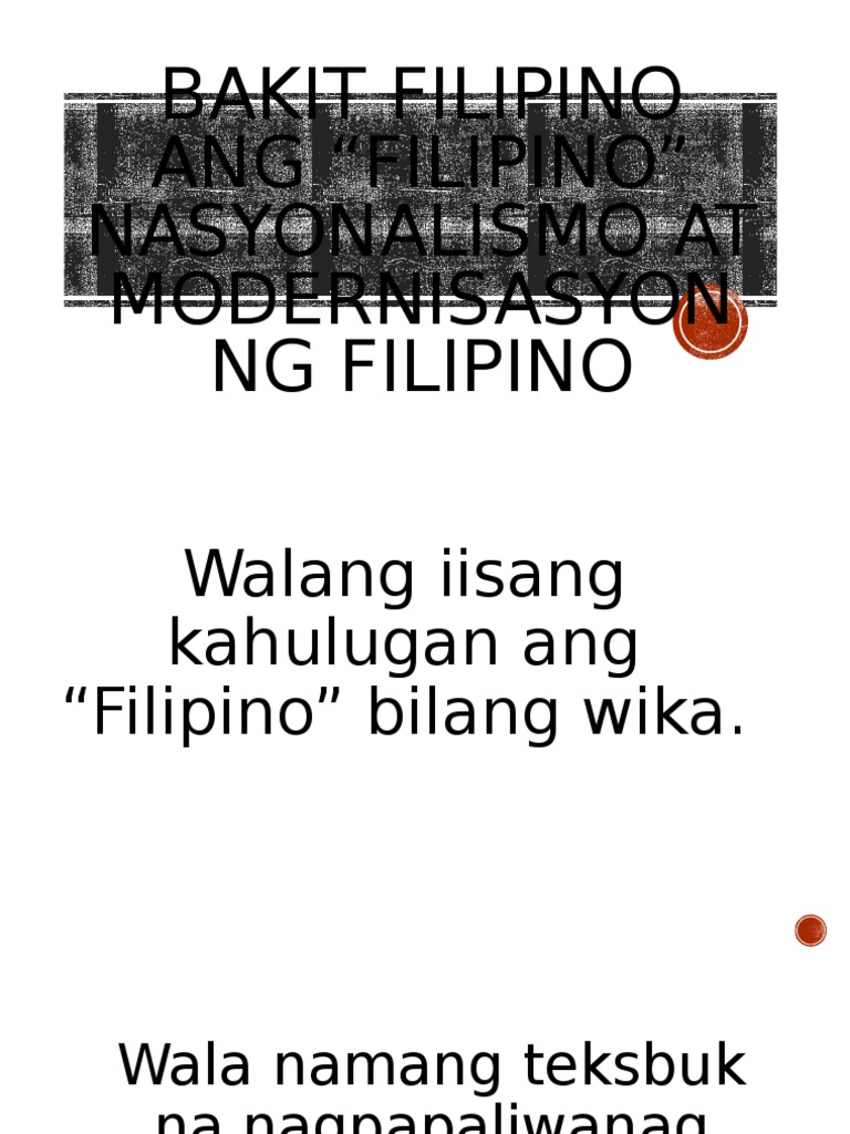 Bakit Filipino Ang PDF