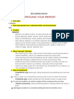 Improving Your Memory: 1. How Long? 2. How Many Percent Can I Understand After One Time Listening? 3. Content