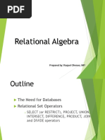 Relational Algebra: Prepared By: Raquel Ofreneo, MIT