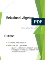 Relational Algebra: Prepared By: Raquel Ofreneo, MIT