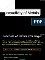 reactivity with metals