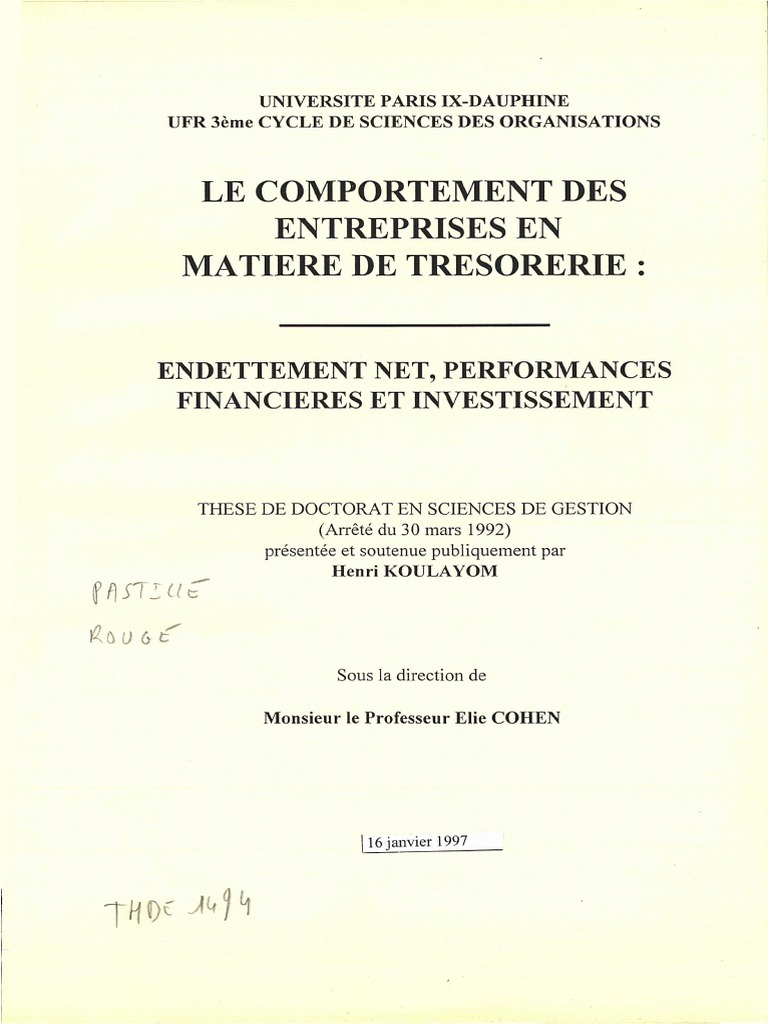 1997pa Pdf Pdf Risque Dettes