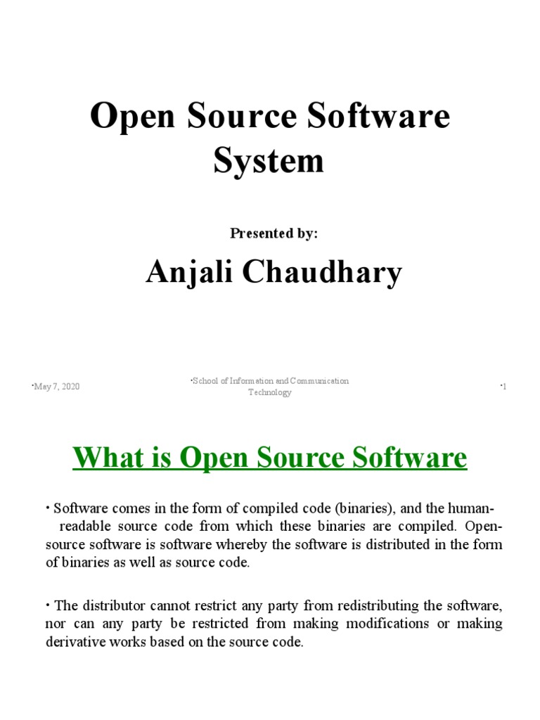 Open Source Software System: Anjali Chaudhary | PDF | Free Software ...