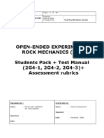 Open-Ended Experiment: Rock Mechanics (2G4) Students Pack + Test Manual (2G4-1, 2G4-2, 2G4-3) + Assessment Rubrics