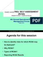 Risk Control Self Assessment (RCSA) : 4th Annual Operational Risk Management Forum