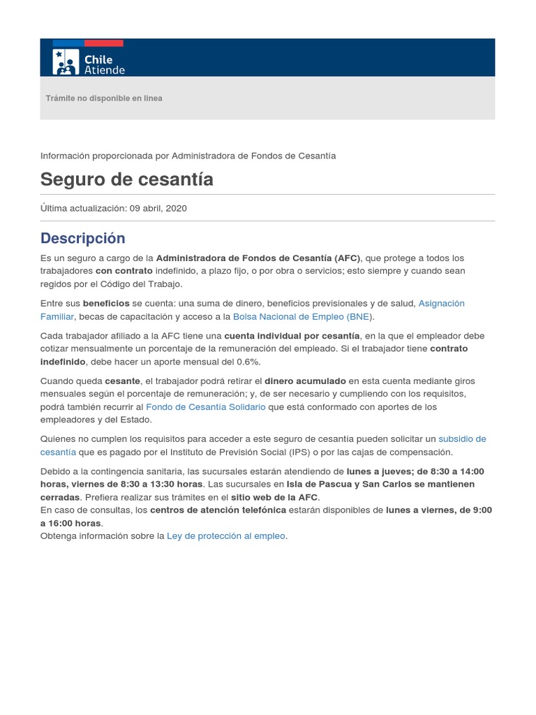 Seguro De Cesantia