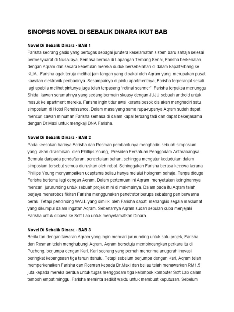 Sinopsis Novel Di Sebalik Dinara Ikut Bab Pdf