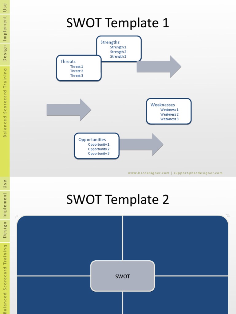 SWOT Templates | PDF | Swot Analysis | Strategic Management