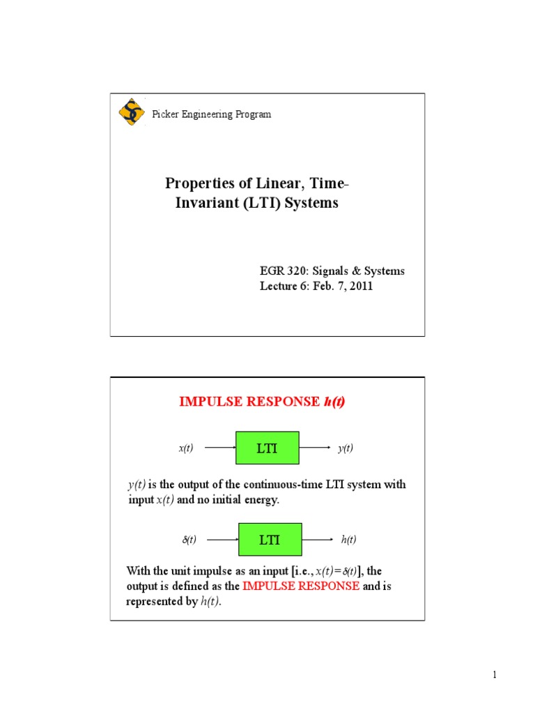 Properties of LTI Systems Explained | PDF | Convolution | Electronics