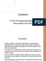 Cursors: IF-2213 Pemrograman Basis Data Tahun Ajaran 2012-2013