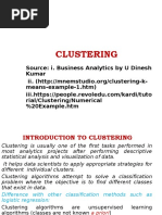 Clustering: Source: I. Business Analytics by U Dinesh Kumar Means-Example-1.htm) rial/Clustering/Numerical Example - HTM