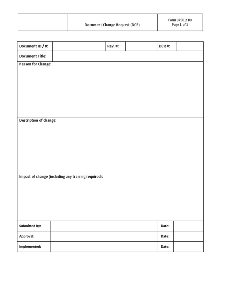 Document Change Request Form | PDF