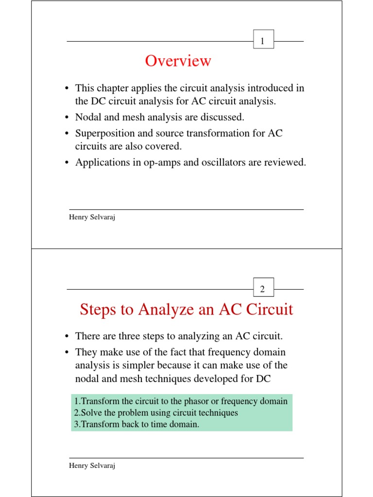 AC Circuit Analysis: Nodal & Mesh Methods | PDF | Electrical Network ...