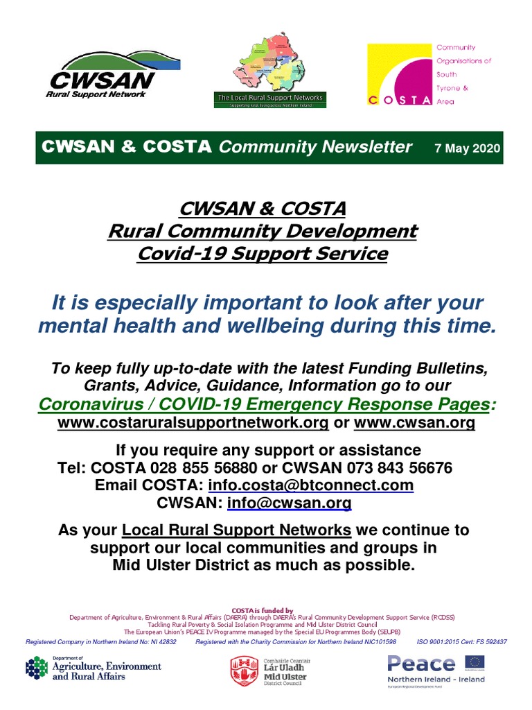 Cwsan & Costa Rural Community Development Covid-19 Support Service ...