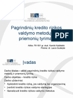 Pagrindinių Kredito Rizikos Valdymo Metodų Ir Priemonių Tyrimas